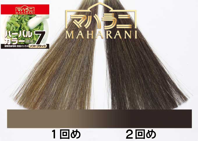 ハーバルカラー７ソフトブラックの発色 