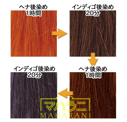 ヘナ染めインディゴ後染